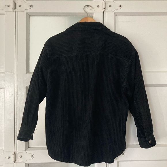 Black corduroy zip up shirt jacket, size medium - Picture 2 of 3
